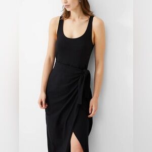 FRENCH CONNECTION ZENA JERSEY WRAP DRESS - BLACK WOMENS SIZE SMALL